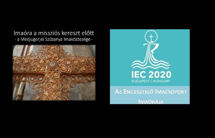 Imaórák a missziós kereszt előtt