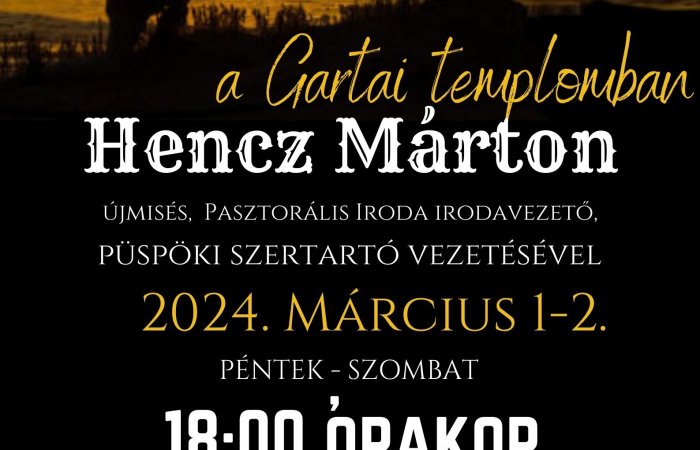 Lelkigyakorlat a gartai templomban