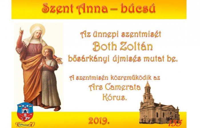 Szent Annát köszöntő ünnepi nagymise Both Zoltán újmiséssel