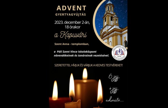 Adventi gyertyagyújtás a kapuvári templomban