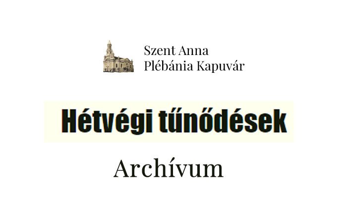 Hétvégi tűnődések archívum