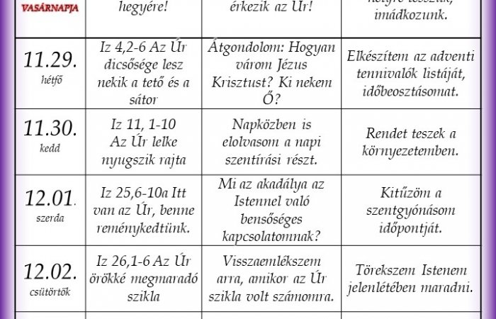 Adventi készület - I. hét